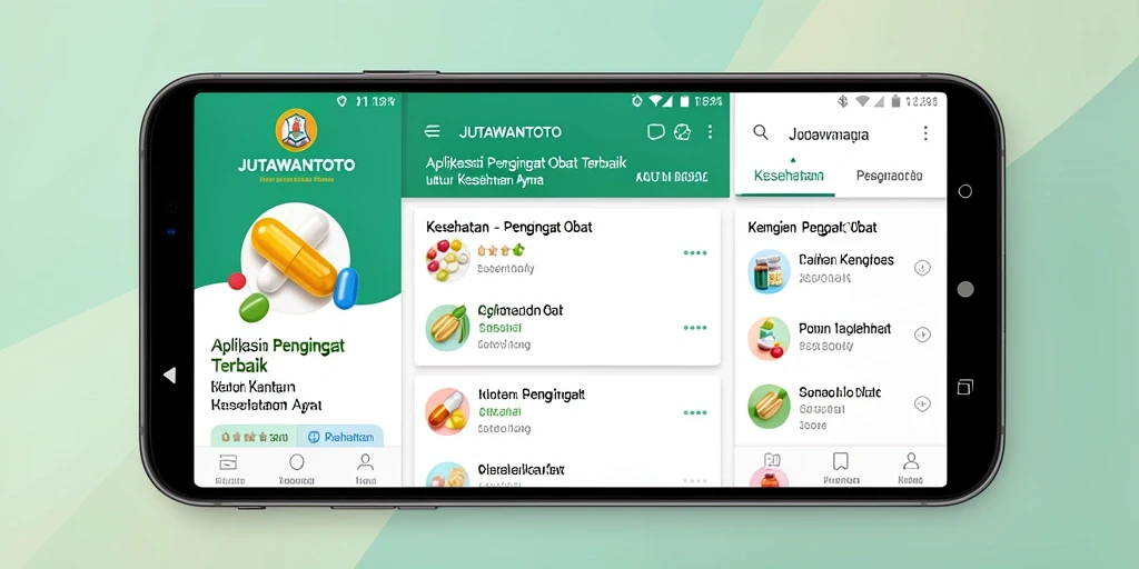 Antarmuka JUTAWANTOTO yang mudah digunakan untuk pengingat obat.