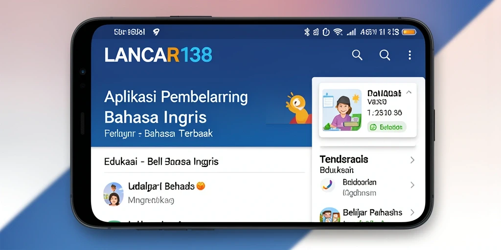 Tampilan antarmuka aplikasi LANCAR138 untuk belajar bahasa Inggris.