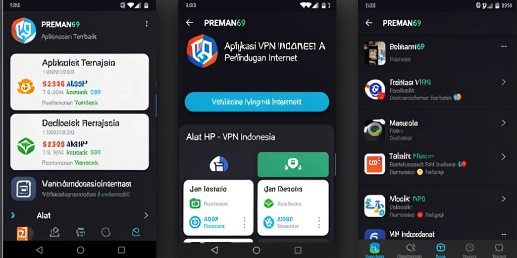 Tampilan antarmuka intuitif dari aplikasi PREMAN69 untuk VPN Indonesia.