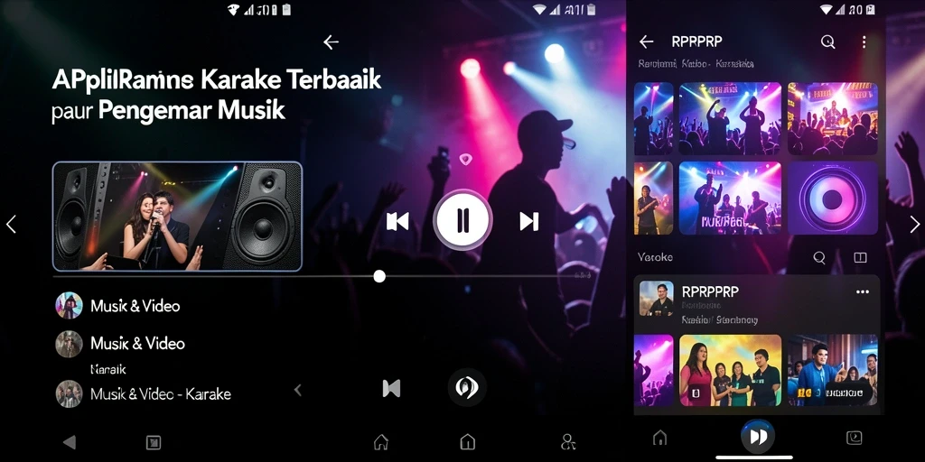 Tampilan antarmuka RPRPRP yang menarik dan fungsional untuk karaoke.
