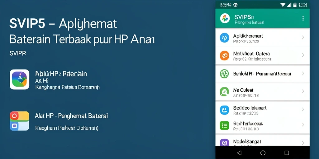Tampilan antarmuka aplikasi SVIP5 sebagai Penghemat Baterai yang intuitif.