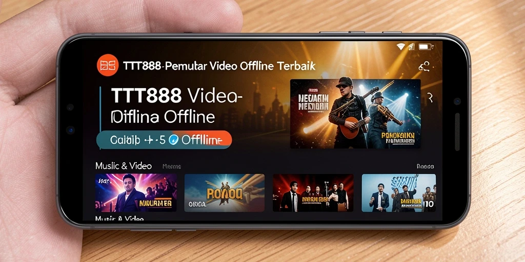 Tampilan antarmuka TTT888 yang intuitif untuk Pemutar Video Offline.