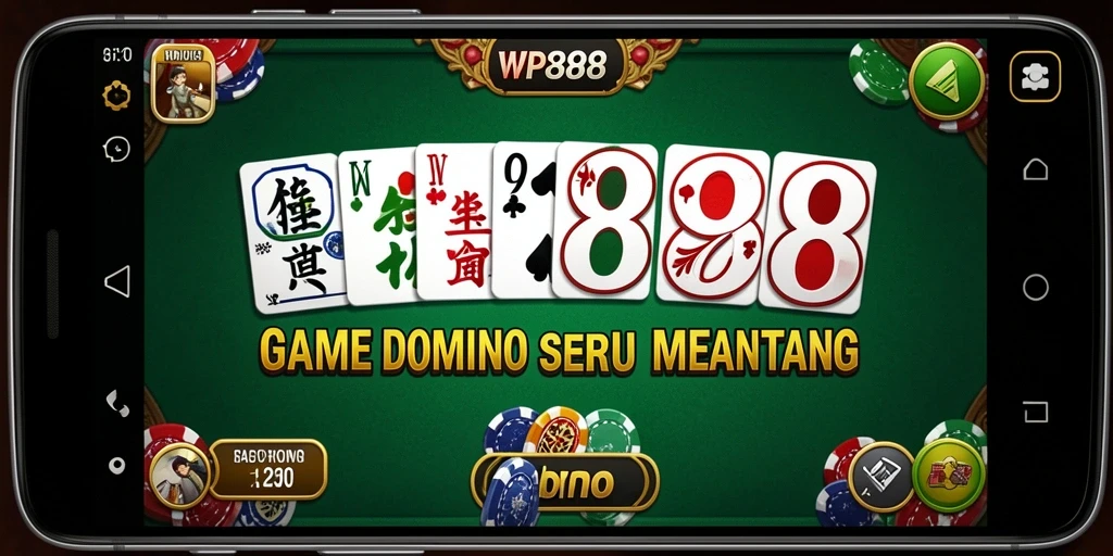 Antarmuka WP888 yang modern untuk permainan Domino.